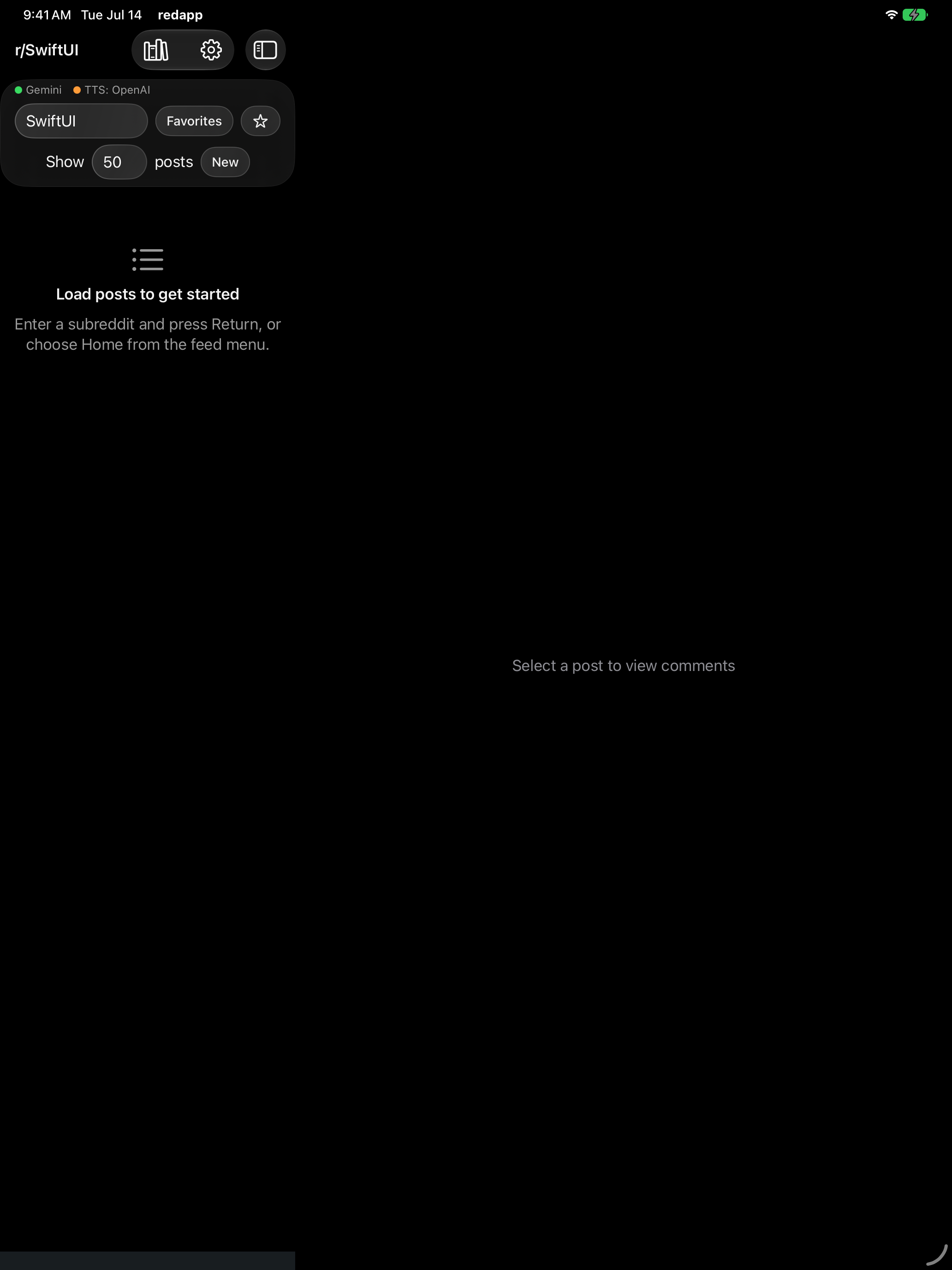 redapp home feed on iPad